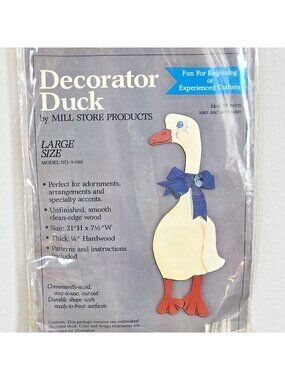 Vintage 1986 Mill Store Decorator Duck Wood Cutout Porch Goose